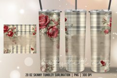 Valentine Dark Vintage Rose Tumbler Wrap Sublimation Designs Product Image 3