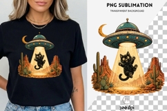 Alien UFO Cat PNG | Black Cat Abduction Product Image 3
