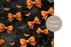 Orange Bows Tumbler Wrap, Cartoon Halloween Tumbler PNG Product Image 3