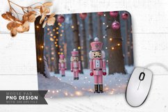 Nutcracker Toys in a Glowing Christmas Forest Mouse Pad PNG Product Image 1