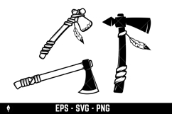 A black and white vector set of traditional tomahawks Product Image 3