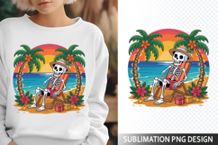 Funny Summer Skeleton Illustration - Sublimation PNG Design Product Image 1