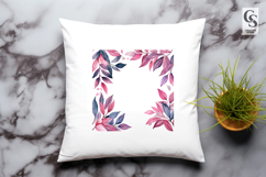 Pink Leaf Frames Clipart Sublimation PNG Product Image 3