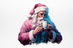 Christmas purple santa claus sublimation PNG Product Image 3