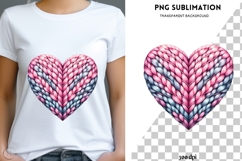 Valentine knitted heart png design for T-shirts Product Image 3