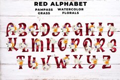 Red Glitter Boho Floral Alphabet Product Image 2