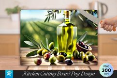 Olive Oil Bottles Cutting Board Sublimation Design Product Image 1