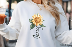 Jesus PNG, Sunflower Christian Sublimation PNG Product Image 3
