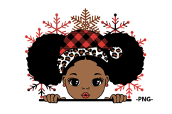Christmas Black Girl SVG Afro Puff Snowflakes Leopard Product Image 3