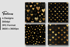 Golden Hearts Pattern Digital Paper Product Image 3