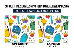 School Time Seamless Pattern Tumbler Wrap Design Product Image 3