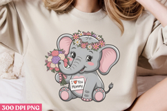 I love you mommy PNG ,Cute Animals Mothers Day Clipart PNG Product Image 3