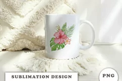 Watercolor Tropical flowers bouquet PNG Product Image 3