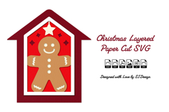 Christmas Layered Paper Cut SVG - 3D Holiday Papercraft Product Image 1