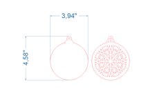 Christmas Ornament SVG laser cut file for Glowforge Product Image 4