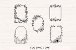 Fall Borders, Autumn Frames, Wedding Frames svg, png, dxf Product Image 3