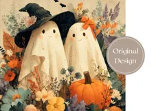 Kids Halloween Tumbler Wrap, Cartoon Ghosts Tumbler Design Product Image 3
