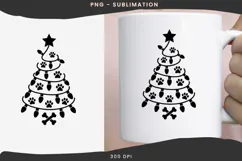 Paw print Christmas tree png design for T-shirts Product Image 3