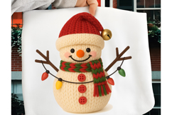 Christmas Faux Yarn Crochet Snowman PNG, Snowman PNG Product Image 1