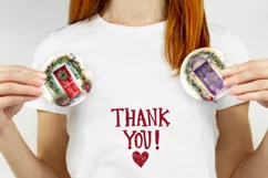 Watercolor Christmas Door Car Coaster, Christmas Sublimation Product Image 3