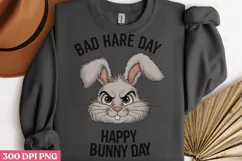 Bad Hare Day Happy Bunny Day PNG, Funny Animal Puns Sublimat Product Image 3