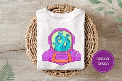 Hand Drawn Cosmic Illustration, Cartoon Astronaut PNG Product Image 3
