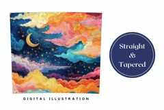 Moon Tumbler Wrap Design, Stars Tumbler Template Product Image 3