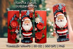 3d Christmas Santa Claus Sublimation Tumbler Wrap Product Image 1