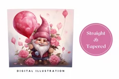 Valentines Tumbler Wrap Design, Cute Gnome Tumbler Template Product Image 3
