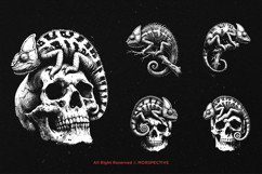 10 Bundle Dark Art Chameleon Lizard Reptile Gecko Camouflage Product Image 5