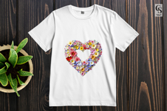 Colorful Floral Heart Clipart Sublimation PNG Product Image 2