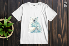 Watercolor Polar Bear Illustration Clipart Sublimation PNG Product Image 2