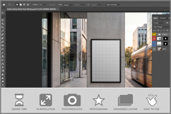 Poster Column Street Tram Mockup Product Image 2