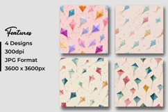 Colorful Kites Pattern Digital Paper Product Image 3