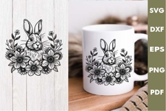 Easter Bunny engraved SVG, Rabbit Laser file, Cutting board Product Image 3