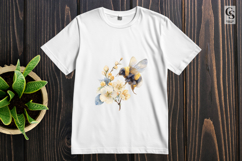 Watercolor Honey Bee With Spring Blossoms Clipart PNG Product Image 2