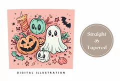 Doodles Halloween Tumbler, Halloween Sublimation Tumbler Product Image 3