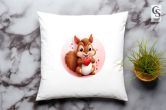 Cute Squirrel Heart Clipart Sublimation PNG Product Image 3