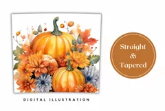Watercolor Pumpkins Tumbler Wrap, Thanksgiving Tumbler Wrap Product Image 3