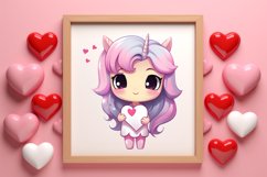 Unicorn Valentine Clipart Sublimation, Christmas Clipart Product Image 3