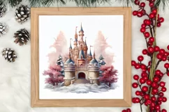 Christmas Castle Clipart Sublimation, Christmas PNG Product Image 1