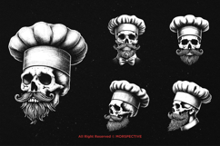 10 Bundle Dark Art Skull Chef Cooking Skeleton Head Product Image 5