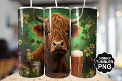 St Patrick&#039;s Highland Cow Tumbler - Highland Cow Tumbler Product Image 1