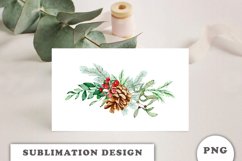 Watercolor Christmas bouquet sublimation Product Image 3