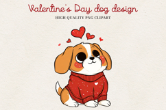 Valentine’s Day Cute Dog Clipart | Love Puppy PNG Product Image 4