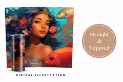 Cute Little Mermaid Tumbler Wrap 20 oz, Mermaid Sublimation Product Image 3