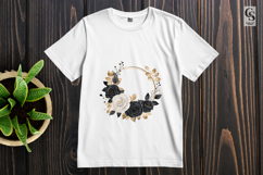 Black Gold Floral Frames Clipart Sublimation PNG Product Image 2