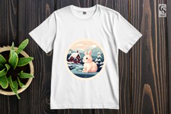 Cute Bunny Village Illustration Clipart Sublimation PNG Product Image 2