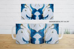 White Blue Liquid Marble with Gold | Mug sublimation design Product Image 4