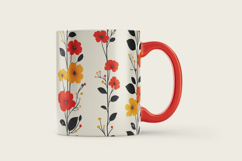 Orange Floral Pattern Digital Paper Product Image 3